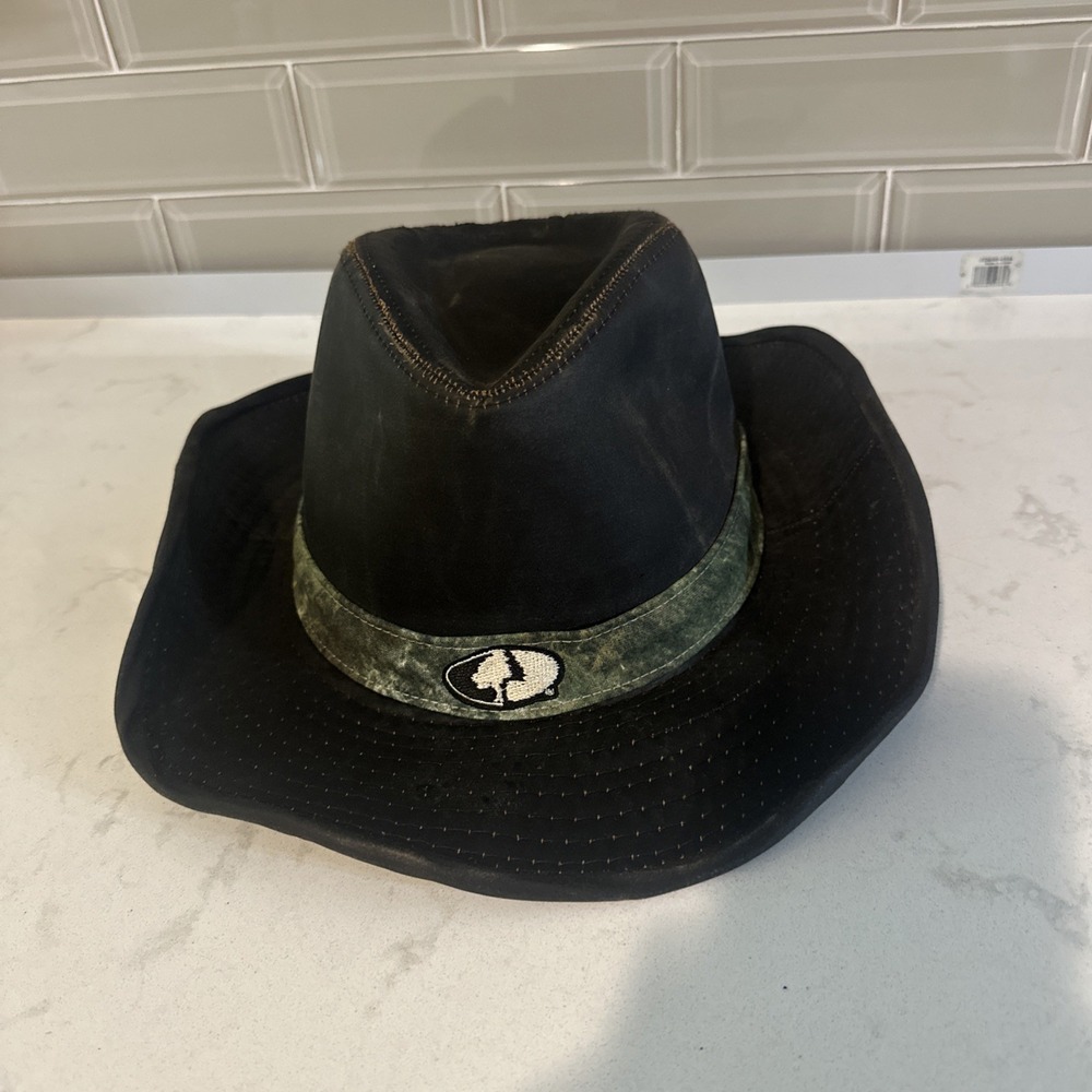Mossy Oak  Brown Cowboy Hat With Camo-Rimmed Accent Band Weathered Size L/XL